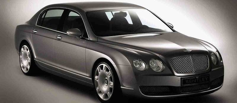 front three quarter view of a bentley continental flying spur