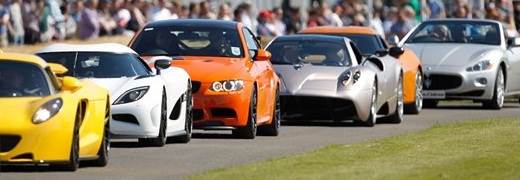 image of race cars on track at goodwood festival of speed events