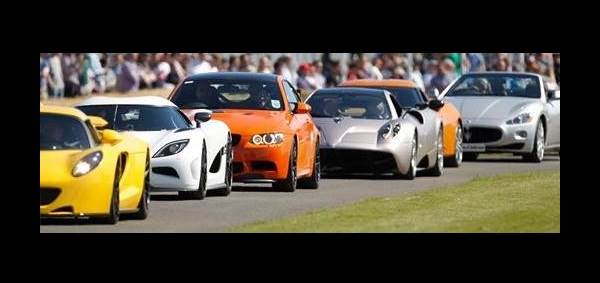 image of race cars on track at goodwood festival of speed events